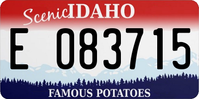ID license plate E083715