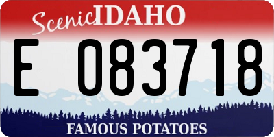 ID license plate E083718