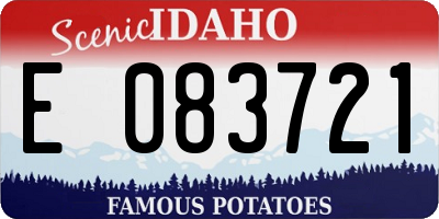 ID license plate E083721