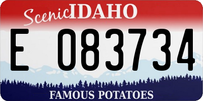 ID license plate E083734