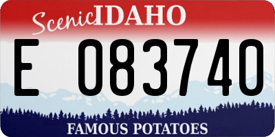 ID license plate E083740