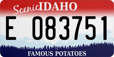 ID license plate E083751