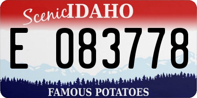 ID license plate E083778
