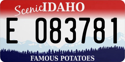 ID license plate E083781