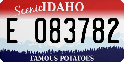 ID license plate E083782