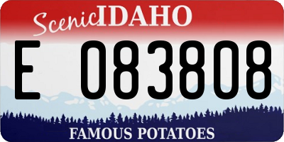 ID license plate E083808
