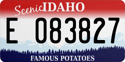 ID license plate E083827