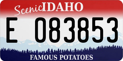 ID license plate E083853