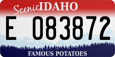 ID license plate E083872