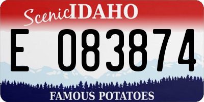 ID license plate E083874