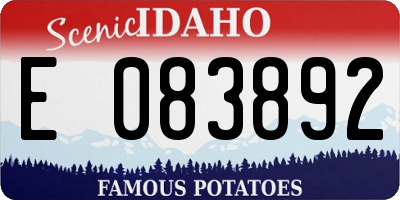 ID license plate E083892
