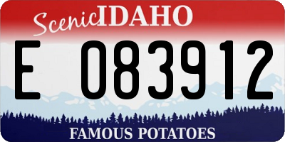 ID license plate E083912