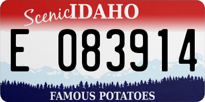 ID license plate E083914