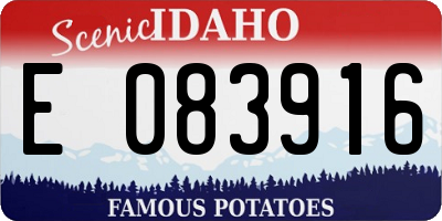 ID license plate E083916