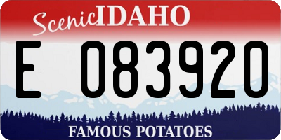 ID license plate E083920