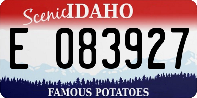 ID license plate E083927