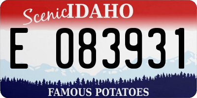 ID license plate E083931