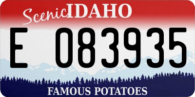 ID license plate E083935