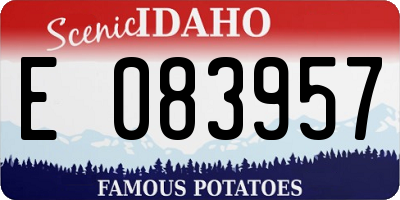 ID license plate E083957