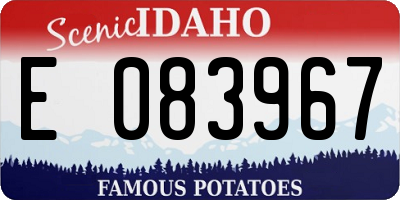 ID license plate E083967