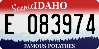 ID license plate E083974