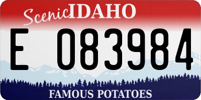 ID license plate E083984