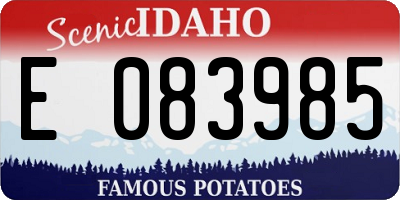 ID license plate E083985