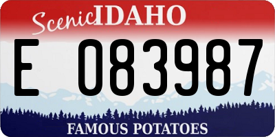 ID license plate E083987