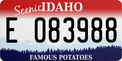 ID license plate E083988