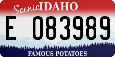 ID license plate E083989
