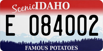 ID license plate E084002