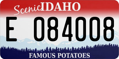 ID license plate E084008