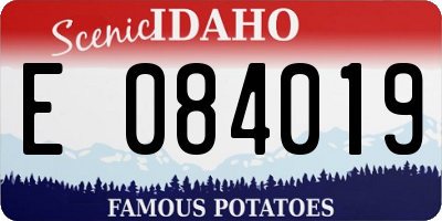 ID license plate E084019