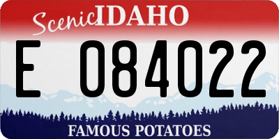 ID license plate E084022