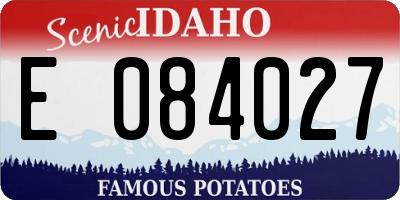 ID license plate E084027