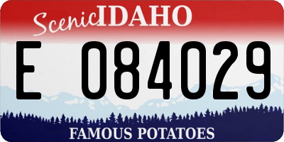 ID license plate E084029