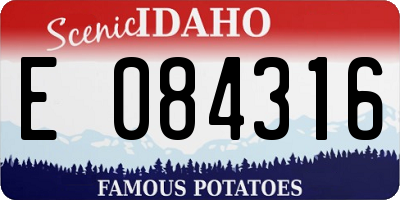 ID license plate E084316