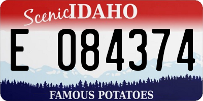 ID license plate E084374