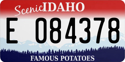 ID license plate E084378