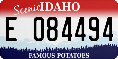 ID license plate E084494