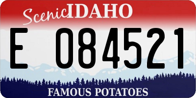 ID license plate E084521