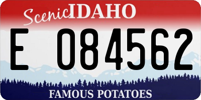 ID license plate E084562
