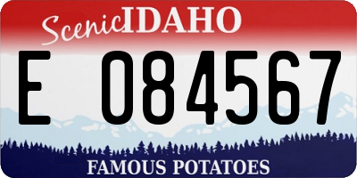 ID license plate E084567