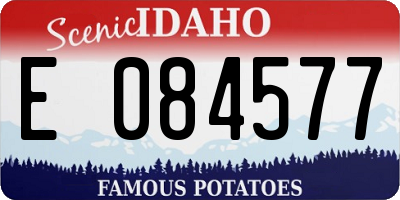 ID license plate E084577