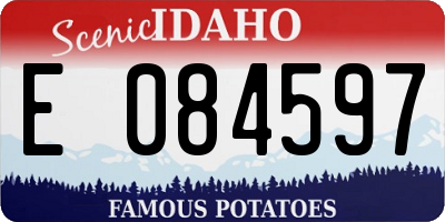 ID license plate E084597