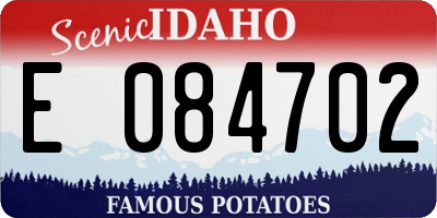 ID license plate E084702