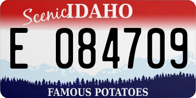 ID license plate E084709