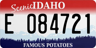 ID license plate E084721
