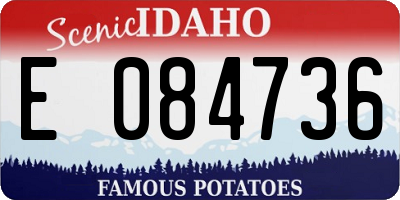 ID license plate E084736