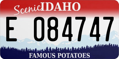 ID license plate E084747
